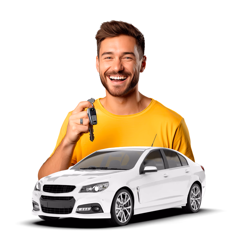 Motorista parceiro da Let's Go com um veículo